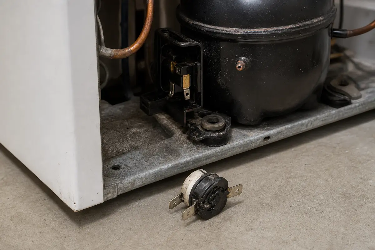Freezer overload protector replacement part checked against the model number before purchase
