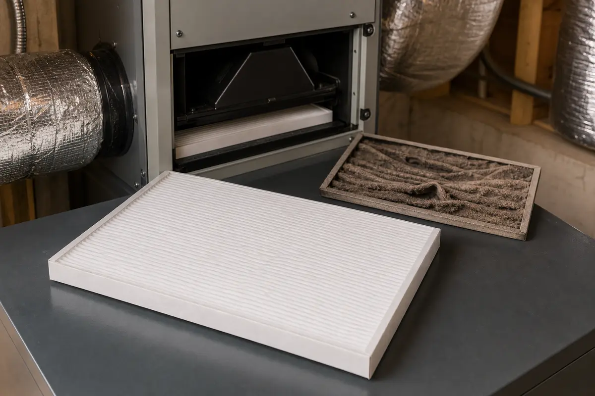 HRV replacement filter matched before fixing duct sweating airflow issues