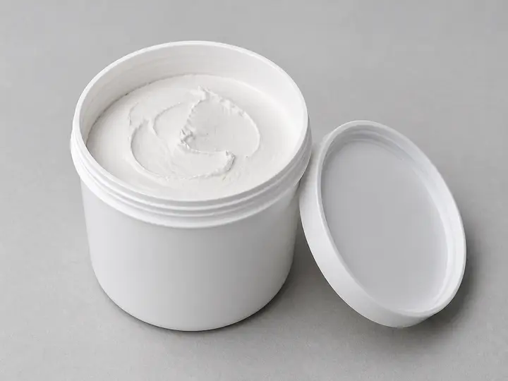Open tub of drywall joint compound