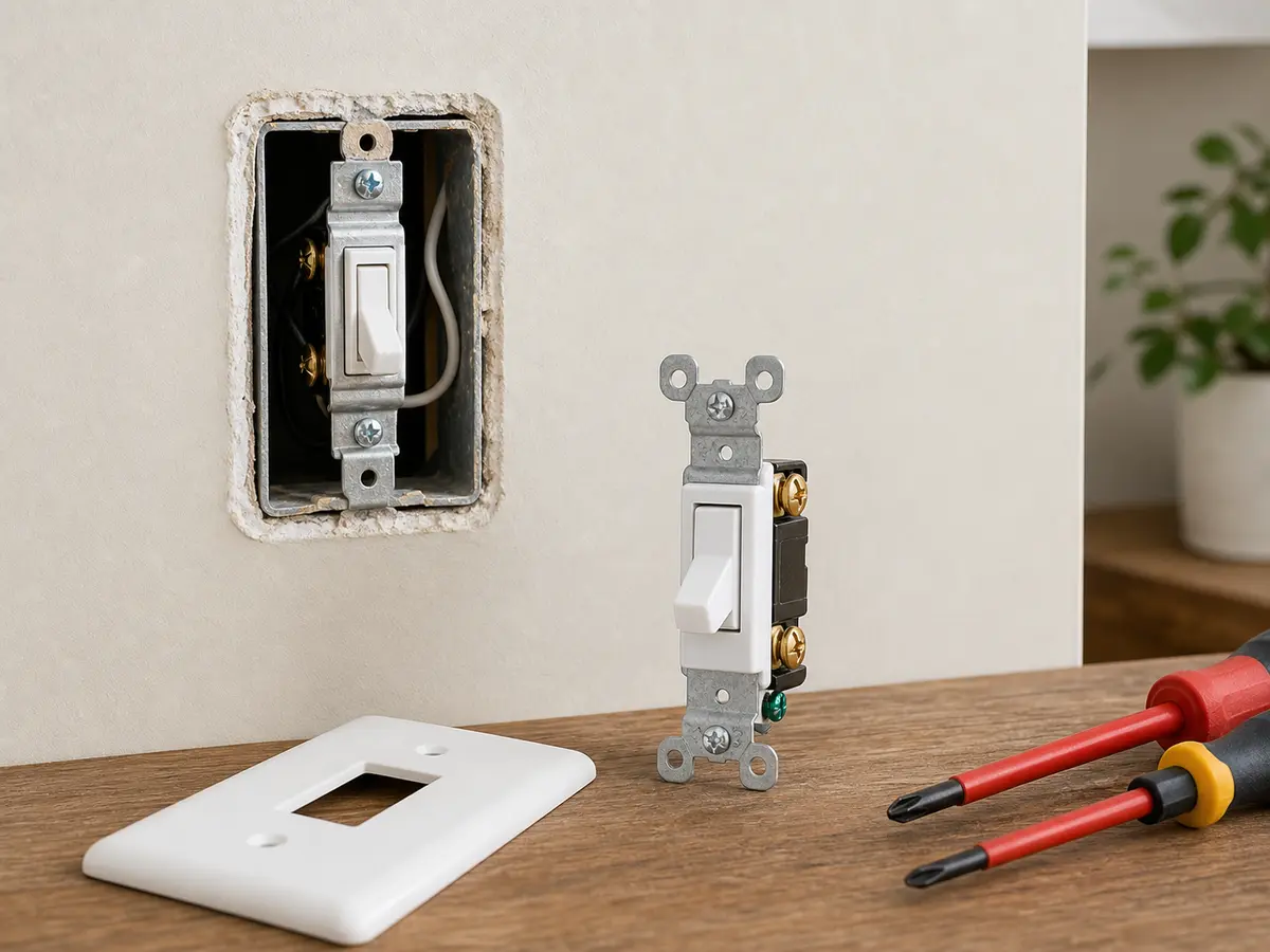 Single-pole light switch for light switch not working