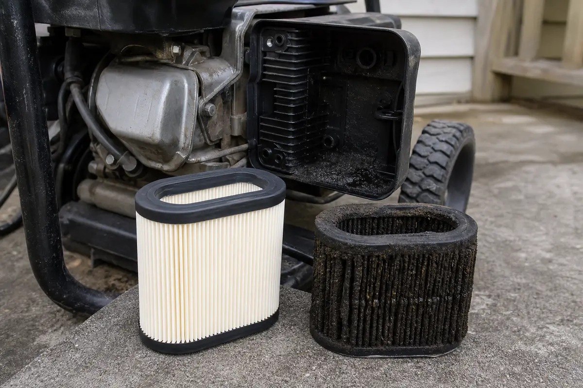 Pressure washer air filter for pressure washer not starting