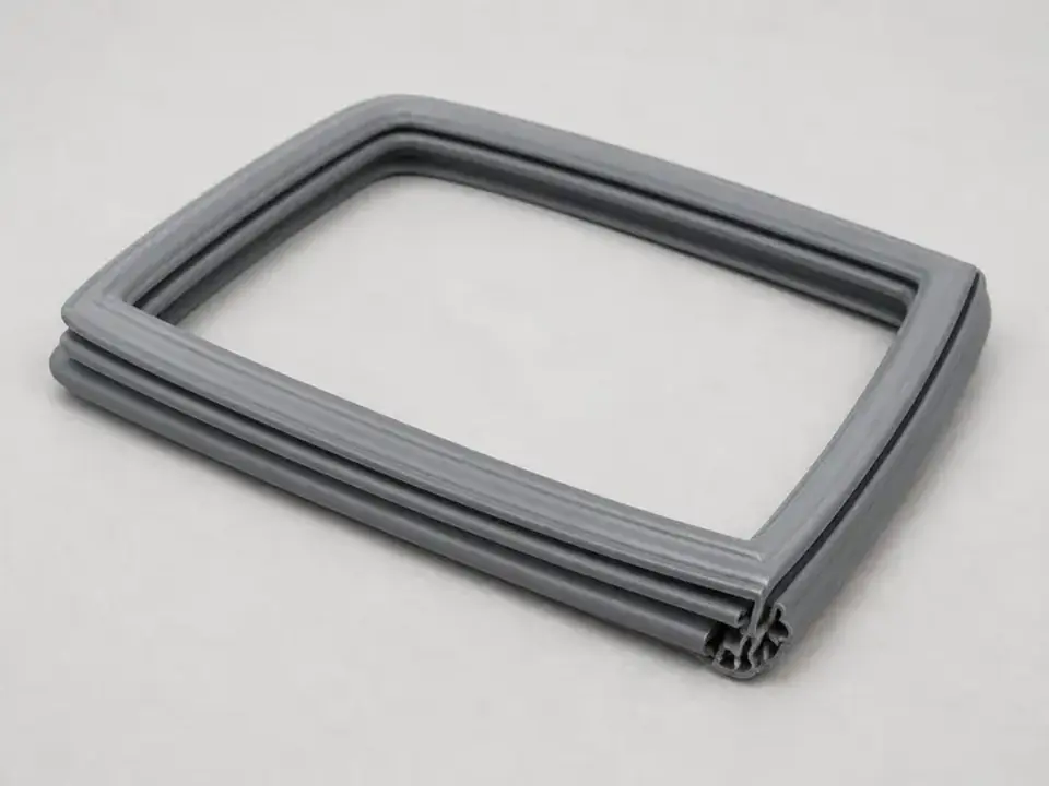 Replacement refrigerator door gasket with molded sealing channels