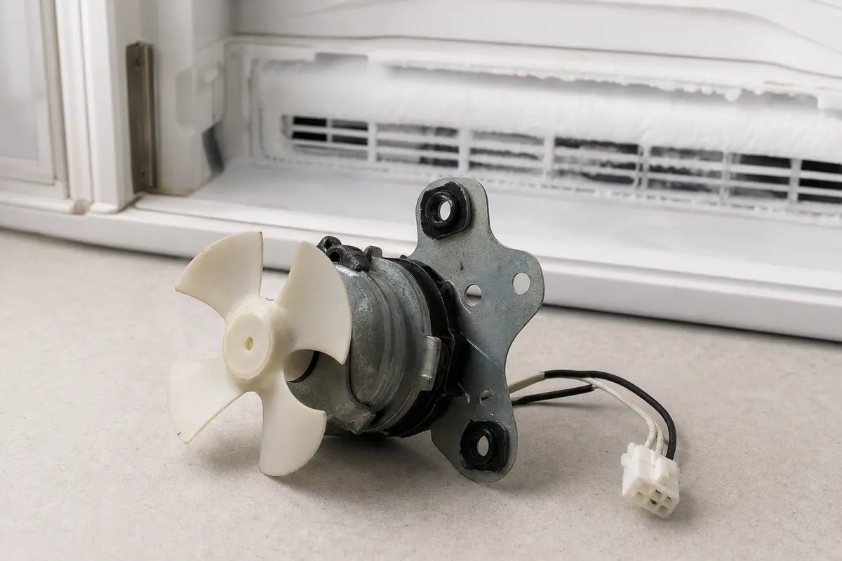 Refrigerator evaporator fan motor considered after weak airflow diagnosis