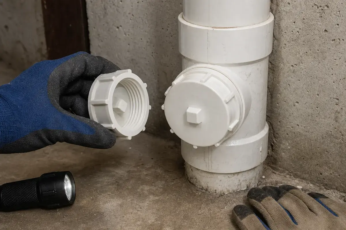 Drain / sewer cleanout cap for sewer drain backing up