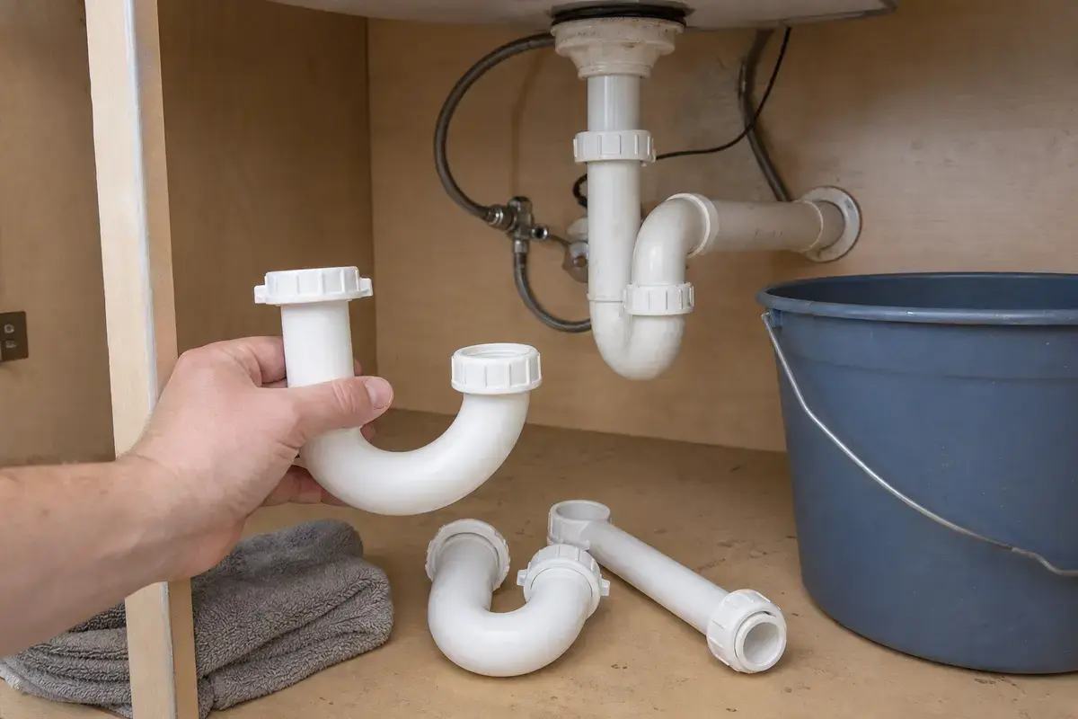 Drain / sewer P-trap for sewer drain backing up