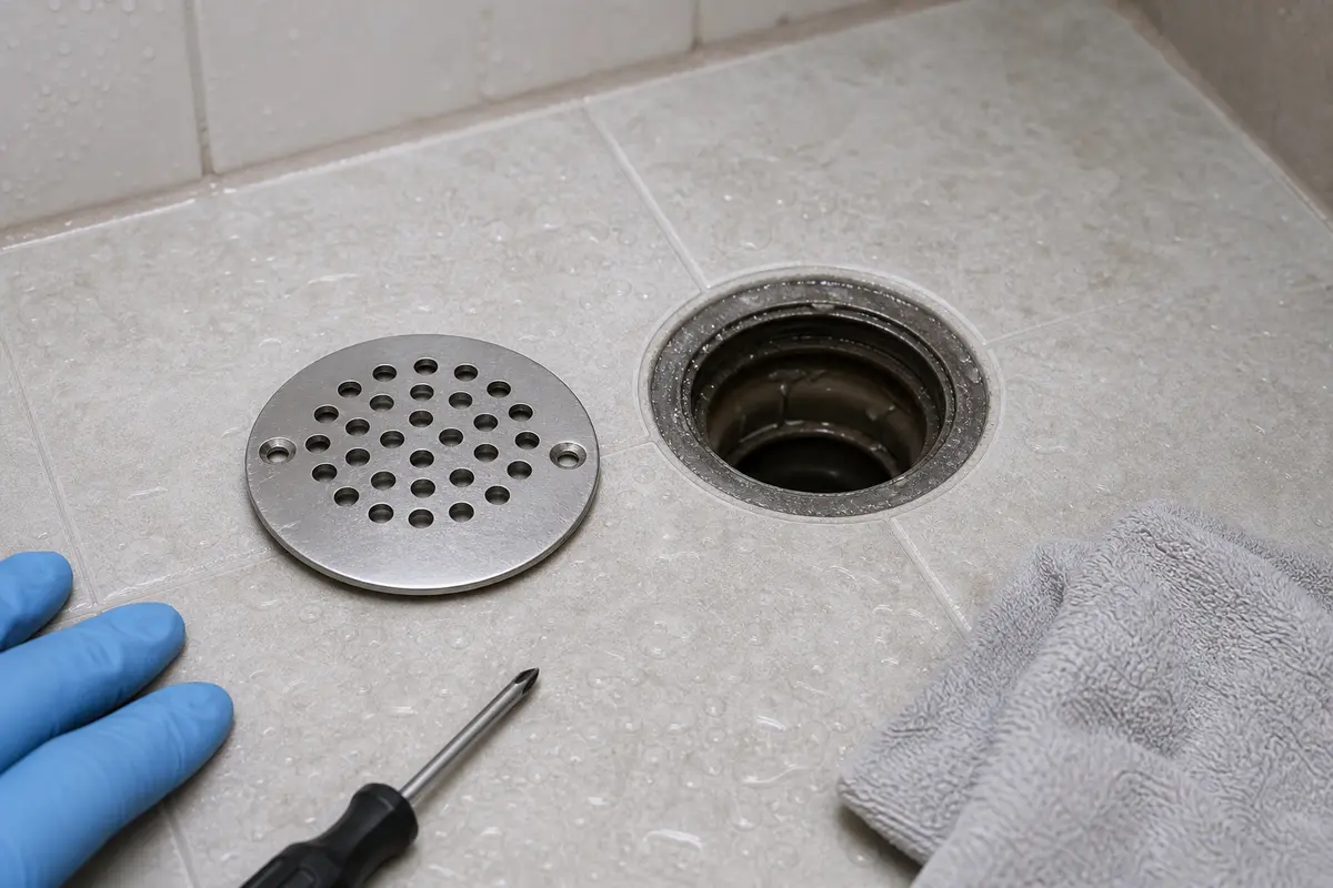 Shower drain cover for shower not draining