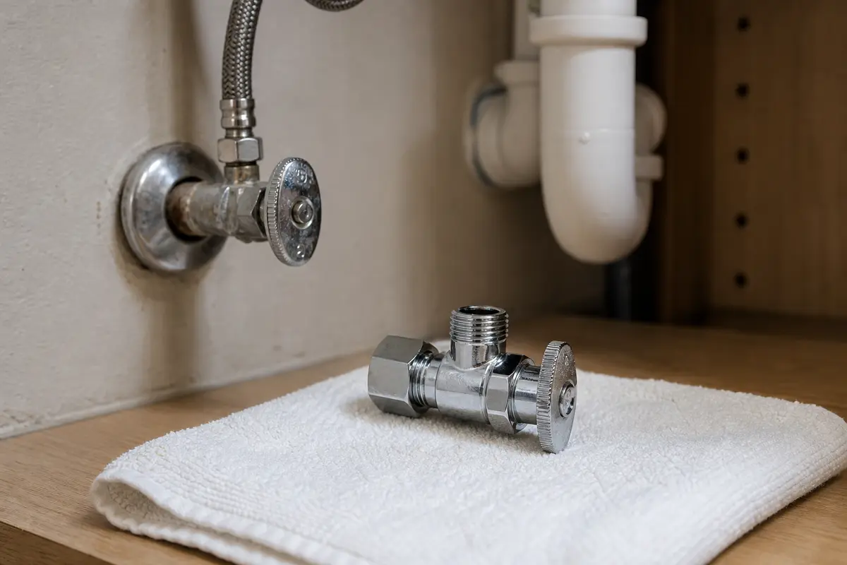 Angle stop shutoff valve for shutoff valve leaking
