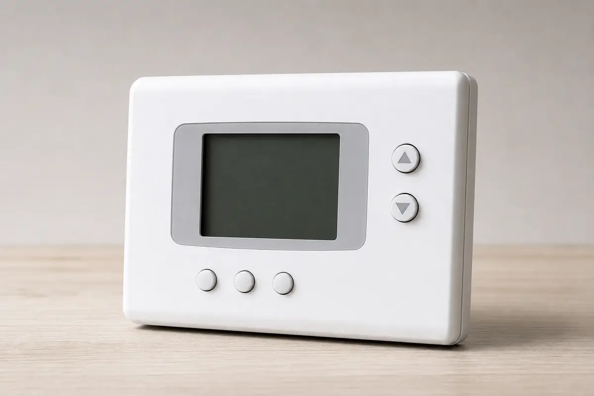 Low-voltage thermostat shown in the repair area for thermostat reading higher than room temperature