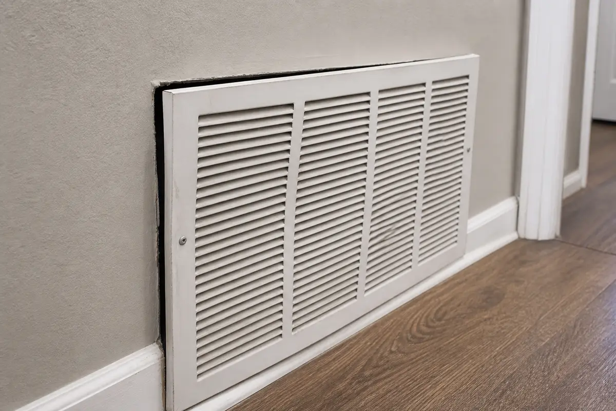 Fixed return air grille cover for checking whistling return noise