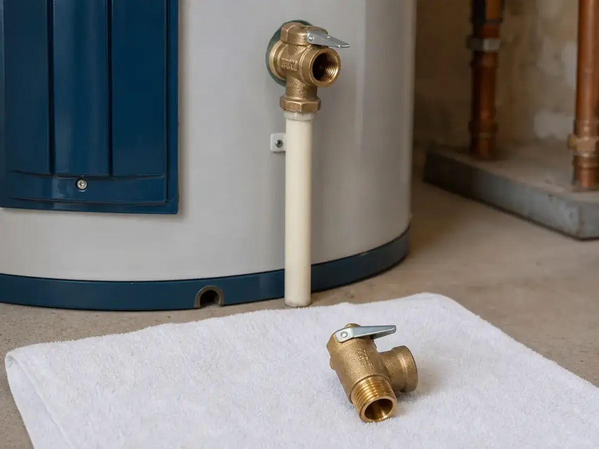 Temperature and pressure relief valve for a water heater replacement