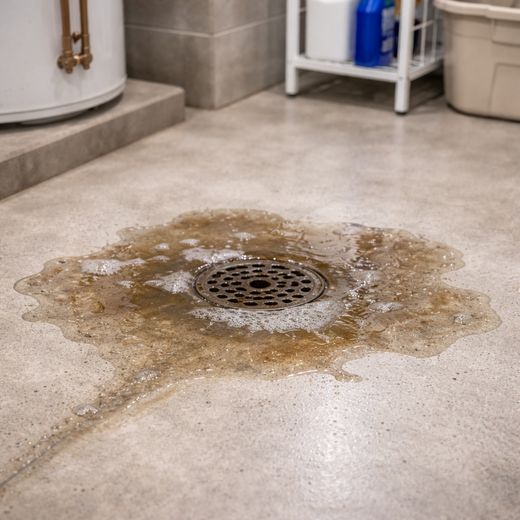 Drain or sewer associated with backing up