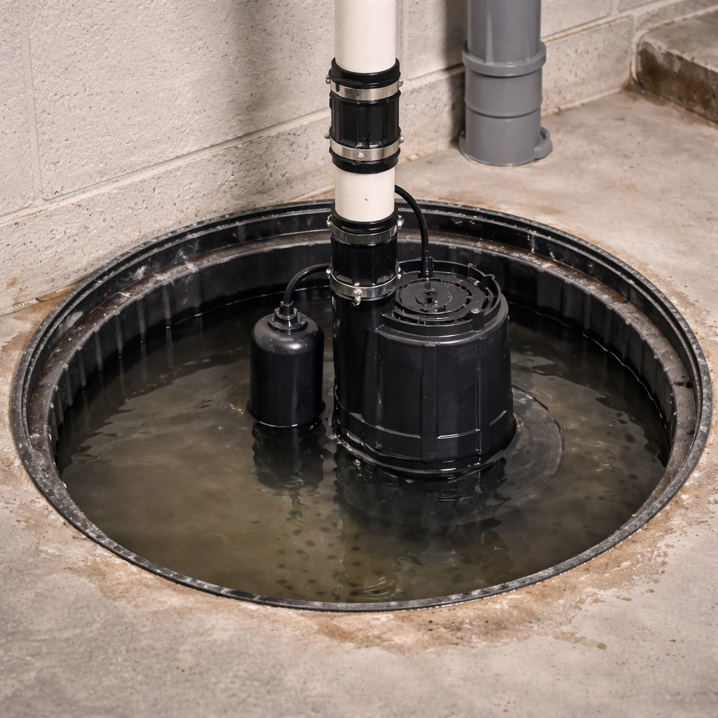 Sump pump associated with not working