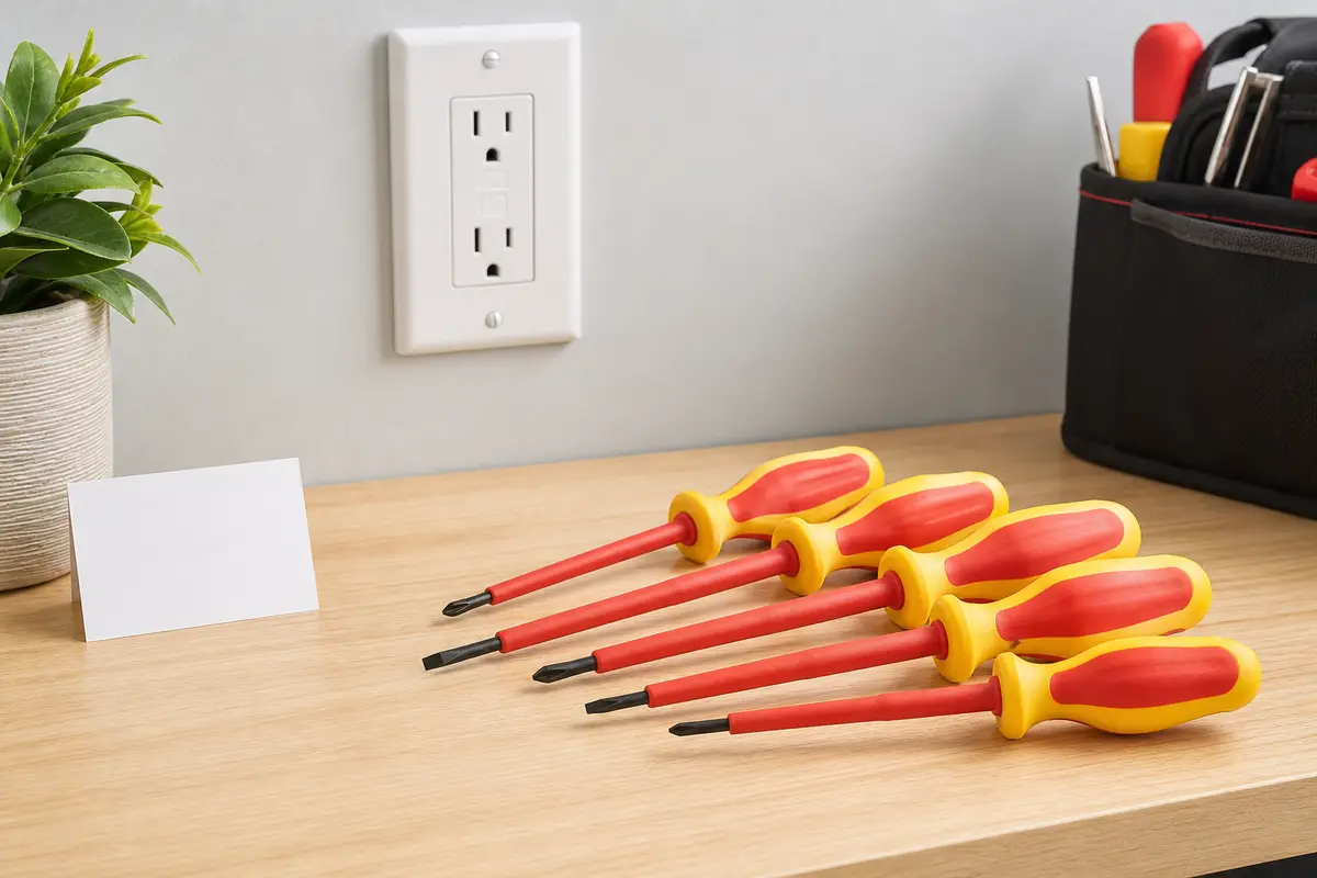 Insulated screwdriver set for power-off AFCI cover and mounting screw work