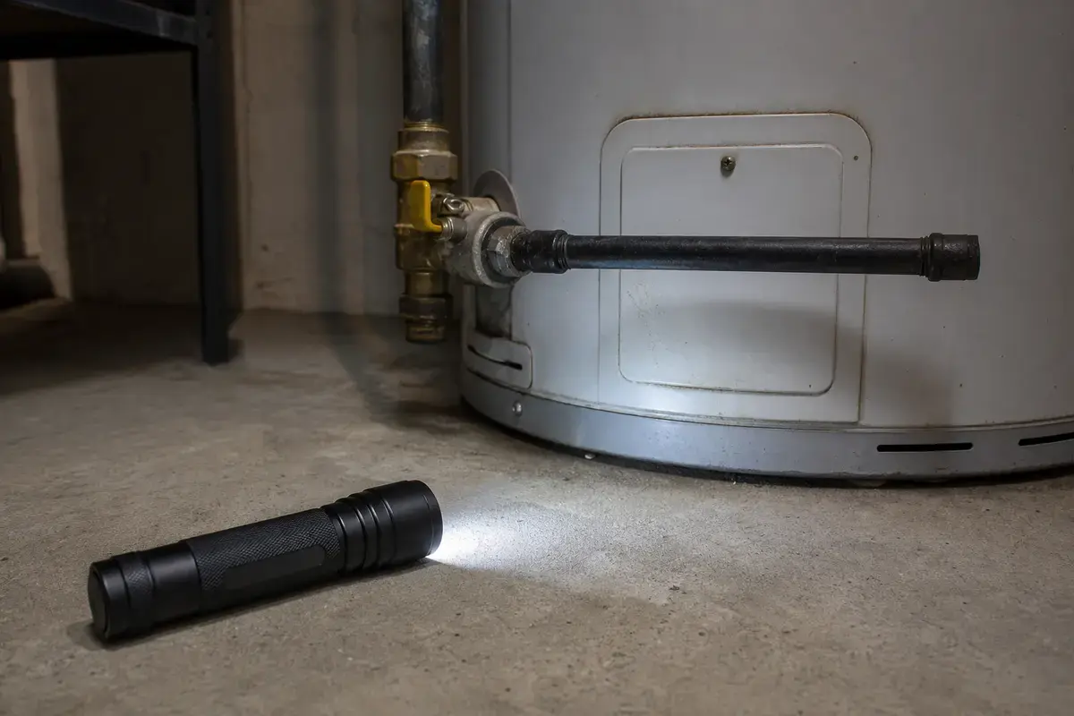 Inspection flashlight for checking a dripping AC supply register boot
