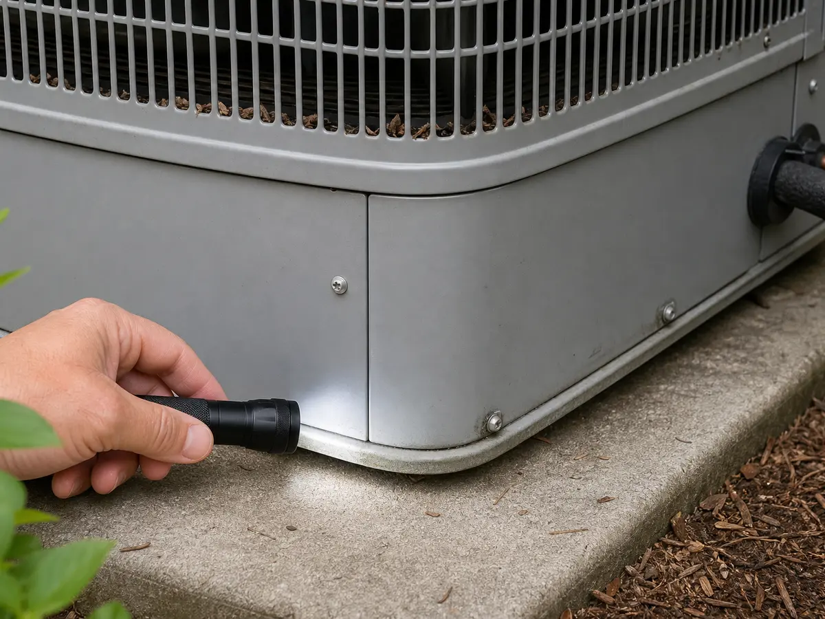 Inspection flashlight for checking AC buzzing panel and fan clues
