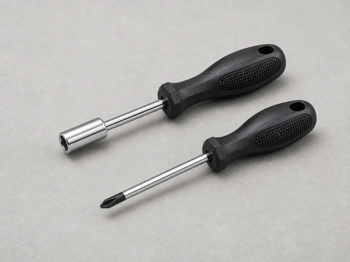 Nut driver and screwdriver for accessible air-handler panel screws