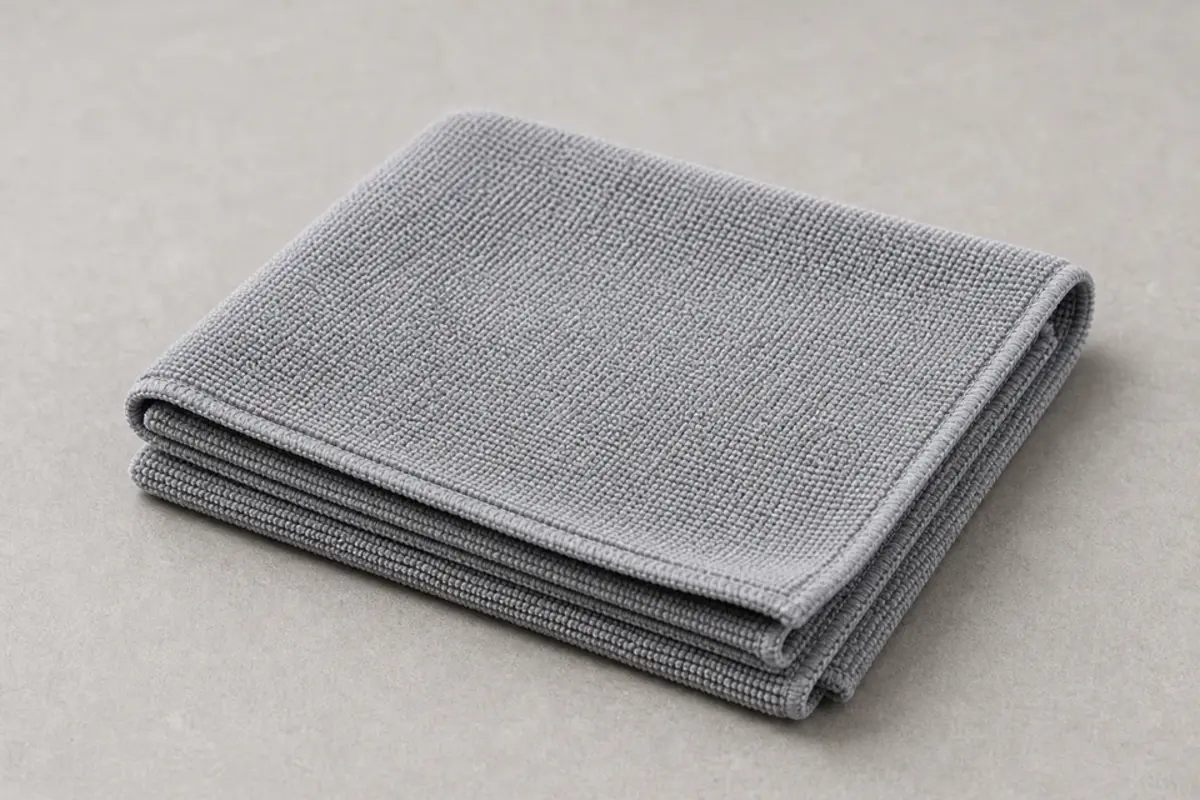 Microfiber cloth for wiping condensation from a cold wet basement wall