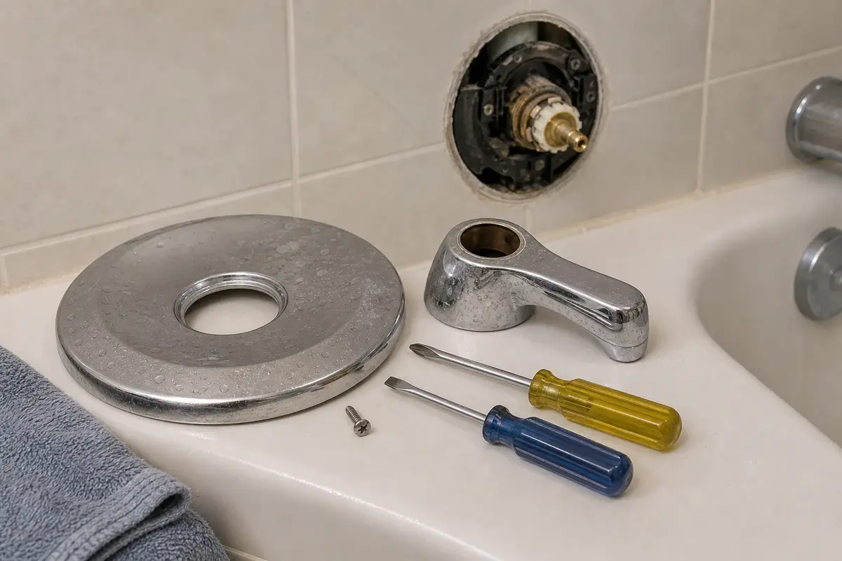 Screwdriver set for bathtub overflow and stopper trim