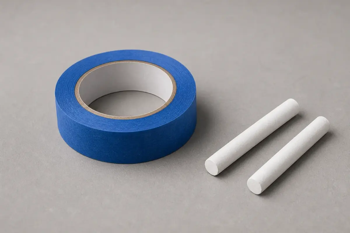 Painter tape for marking bathtub crack ends