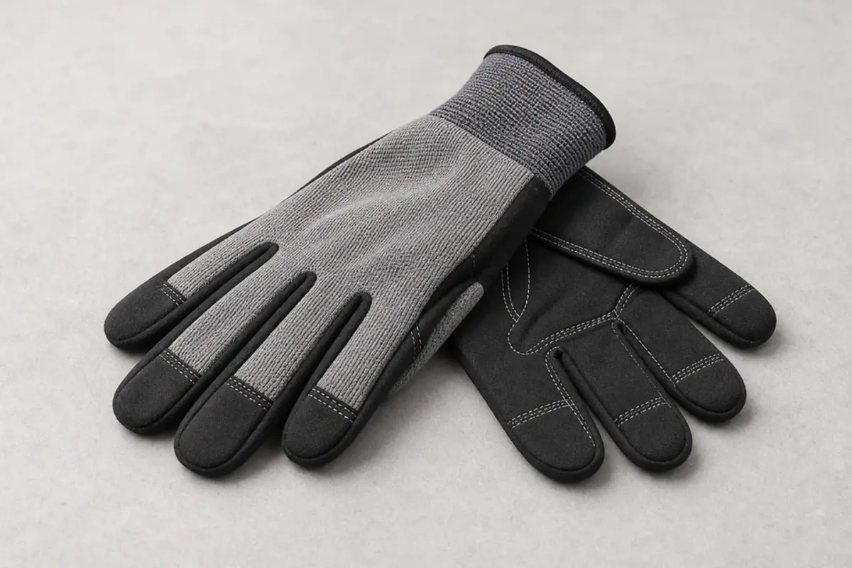 Work gloves for inspecting cracked bathtub surface