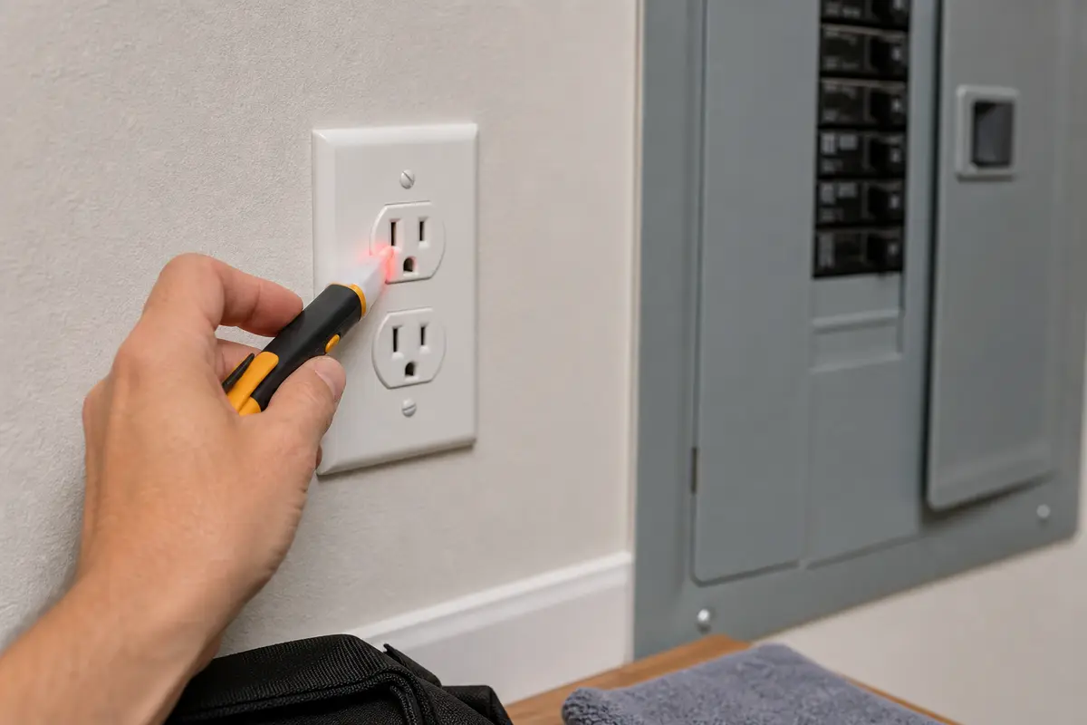 Non-contact voltage tester for accessible electrical screening