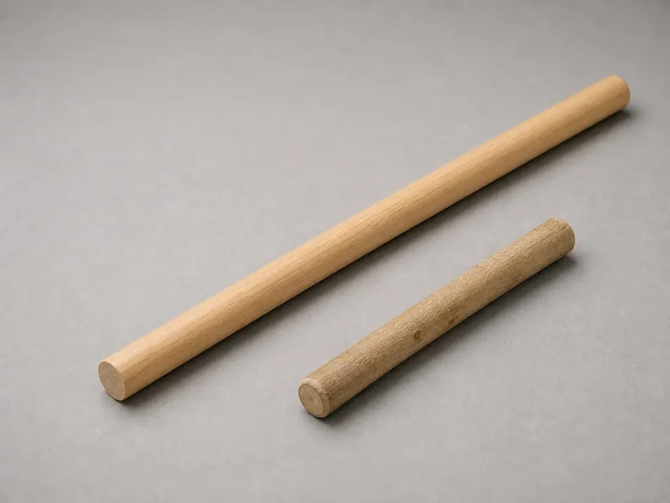 Broom handle or similar blunt stick tool