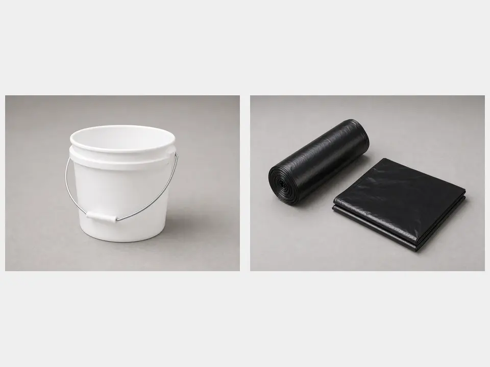 Bucket or heavy trash bags tool