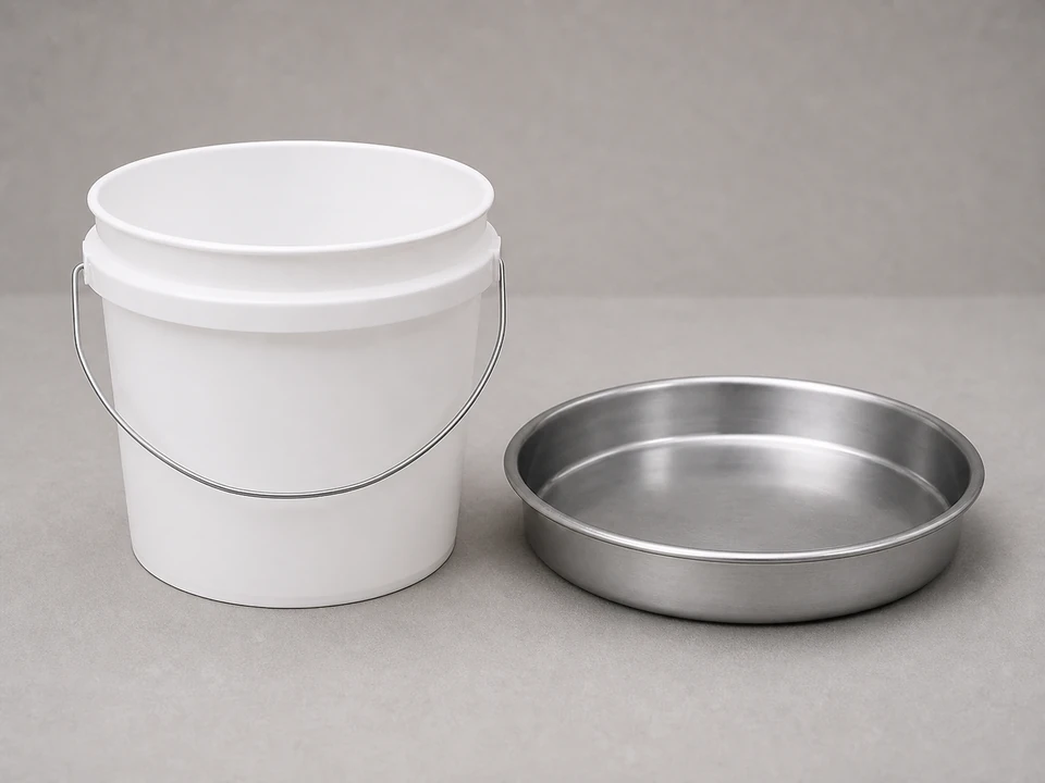Bucket or shallow drain pan tool