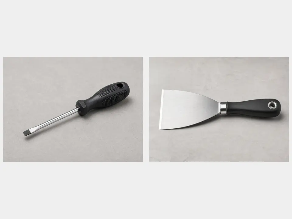 Flat screwdriver or butter knife tool