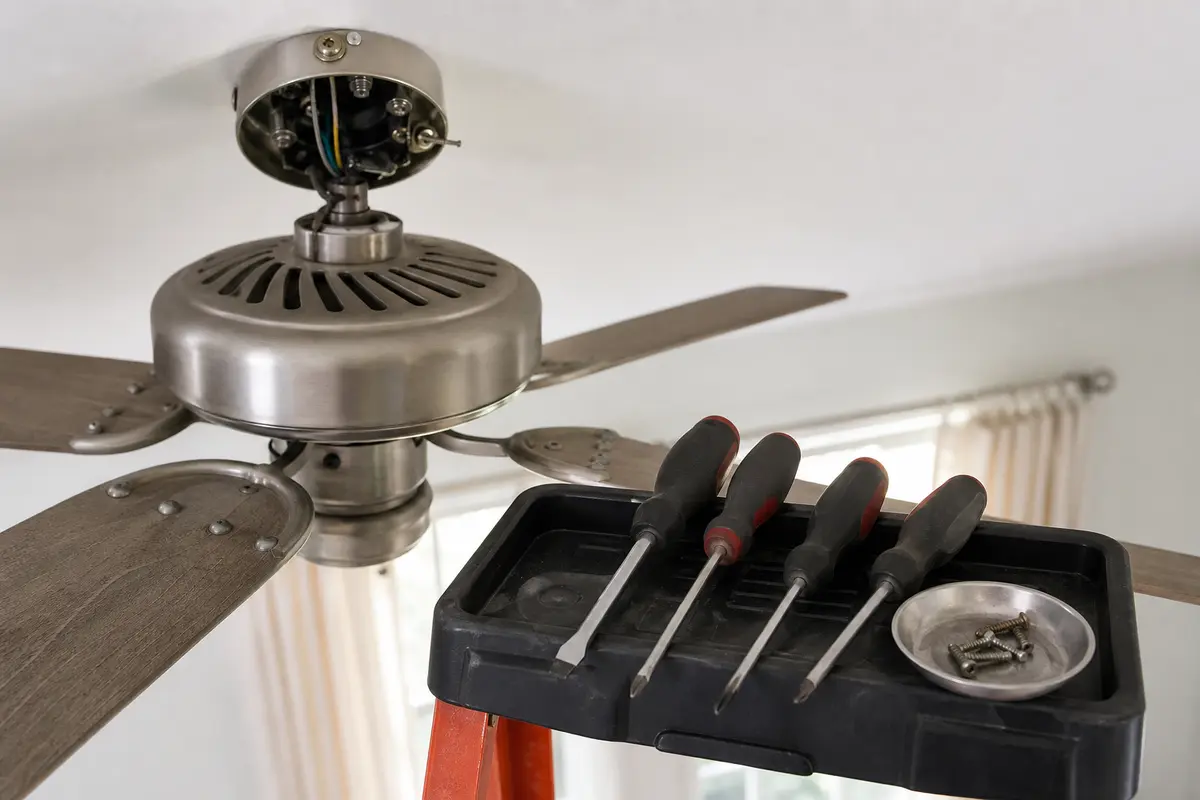 Screwdriver set for ceiling fan blade, canopy, and light-kit hardware
