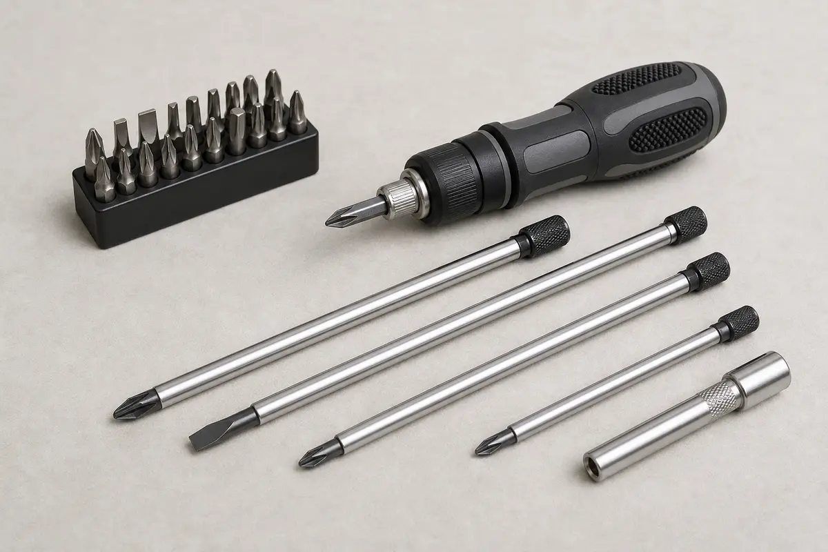 Screwdriver set for ceiling fan light-kit, blade, canopy, and housing screws