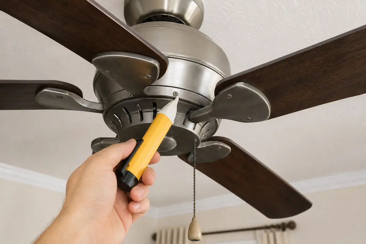 Non-contact voltage tester for ceiling fan not working