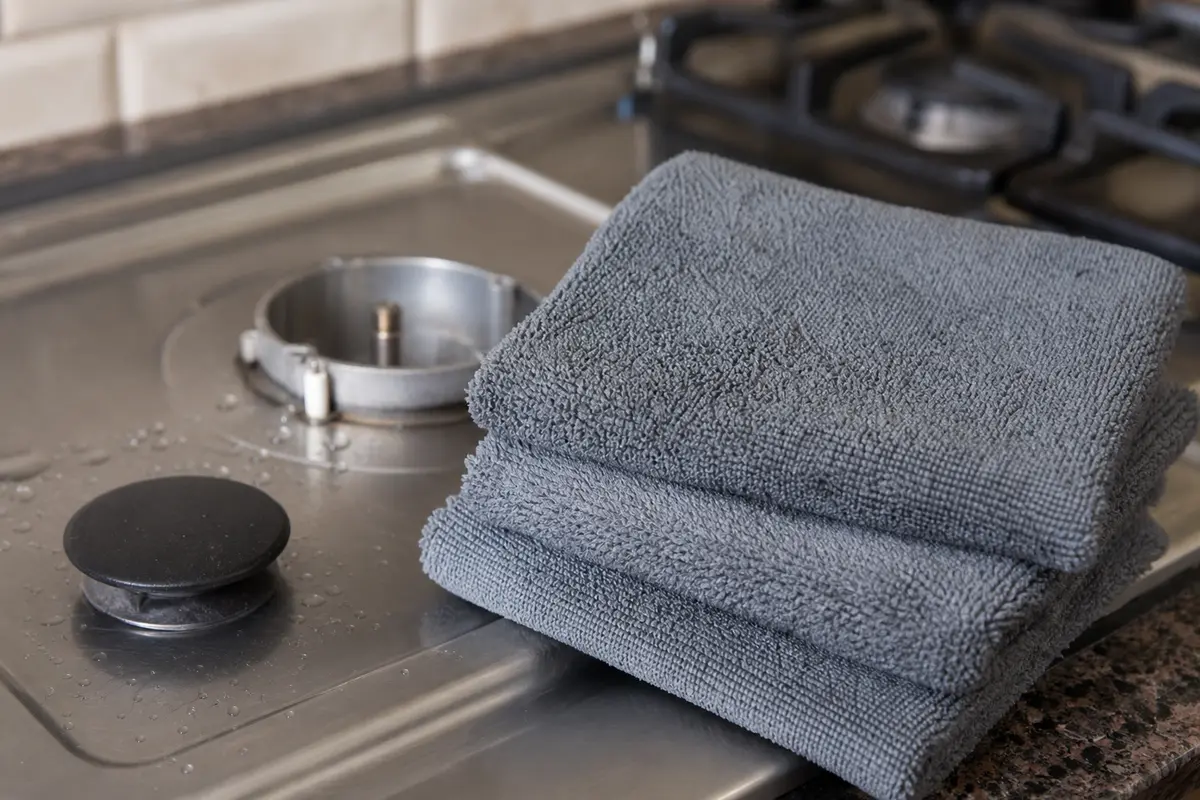 Dry microfiber cloths for cooktop burner keeps clicking