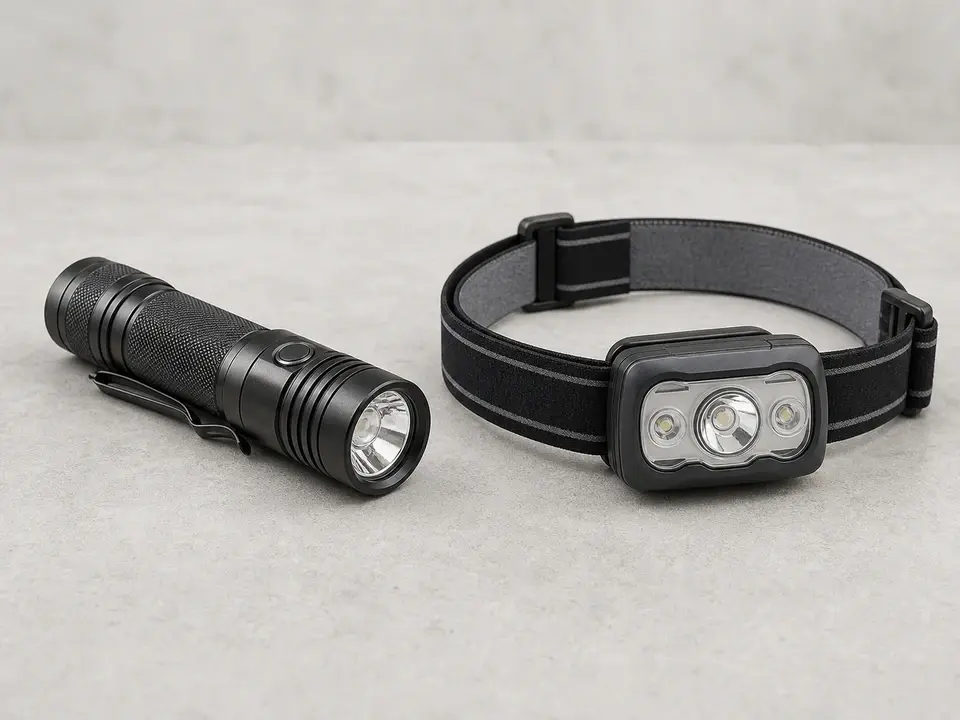 Inspection flashlight for viewing deck framing connections from stable ground