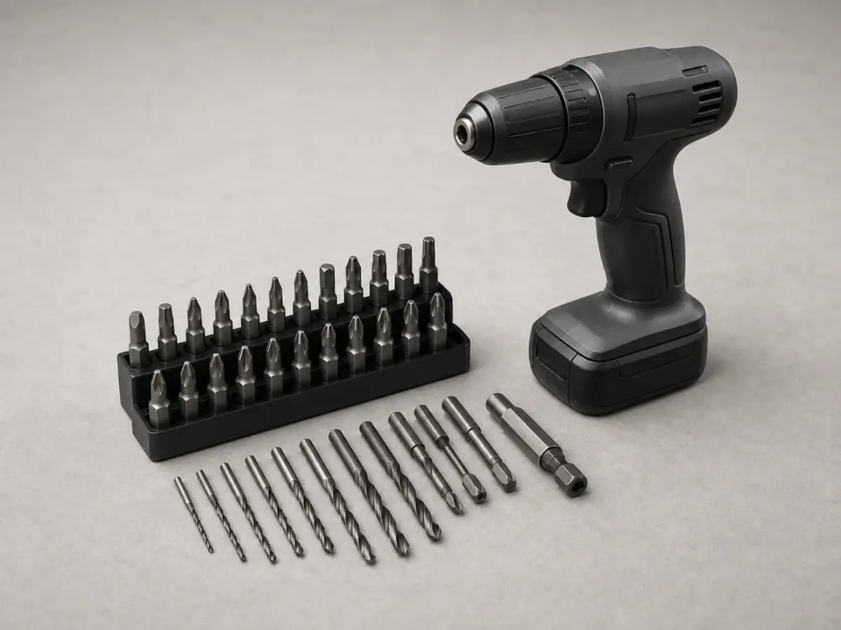 Drill driver and bit set for door rubs at bottom