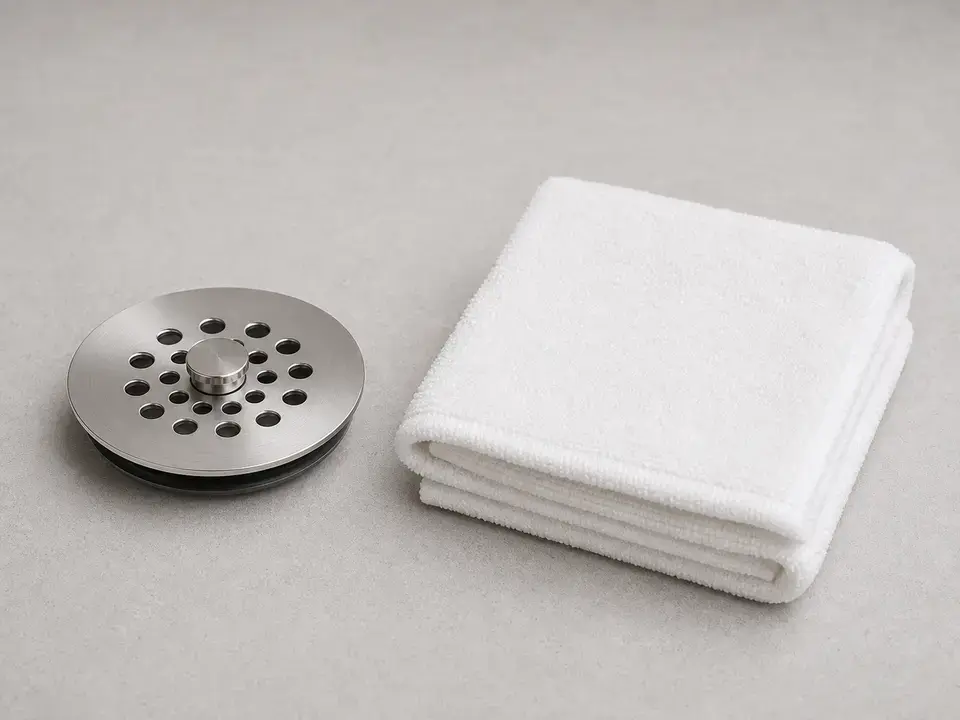 Old towel or drain cover tool