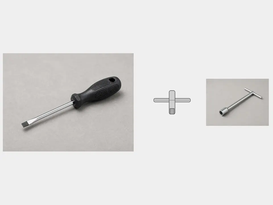 Flat screwdriver or drain grate tool tool