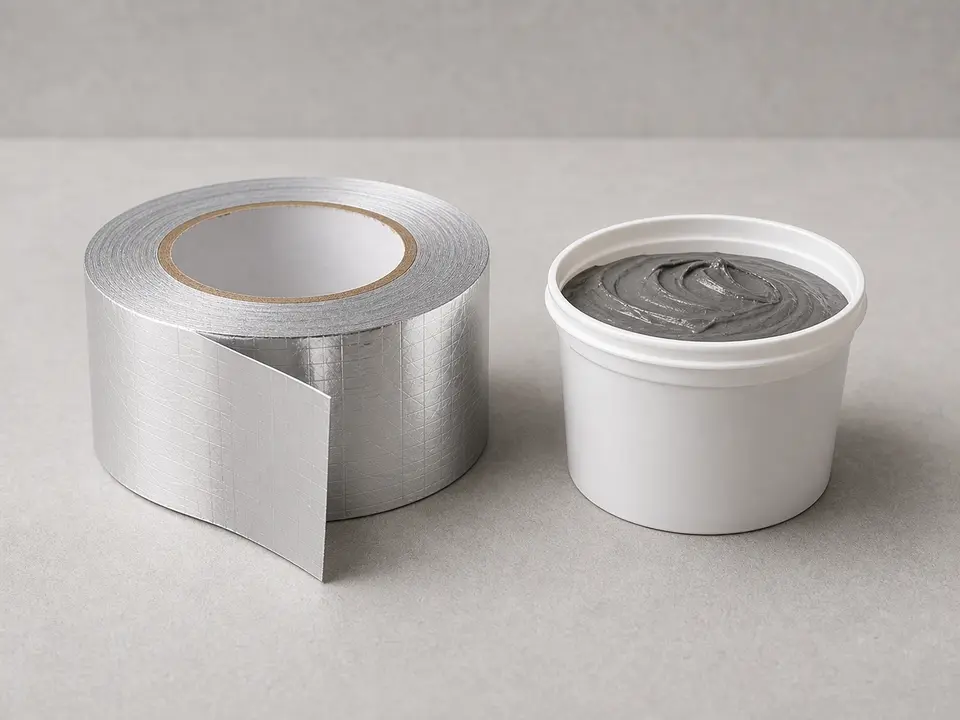 Foil HVAC tape or duct mastic tool