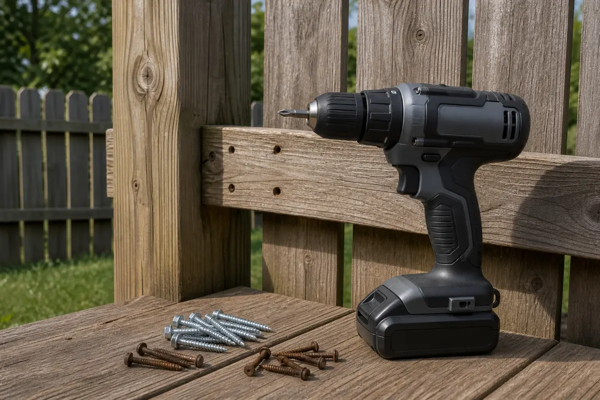 Drill driver for replacing fence panel fasteners