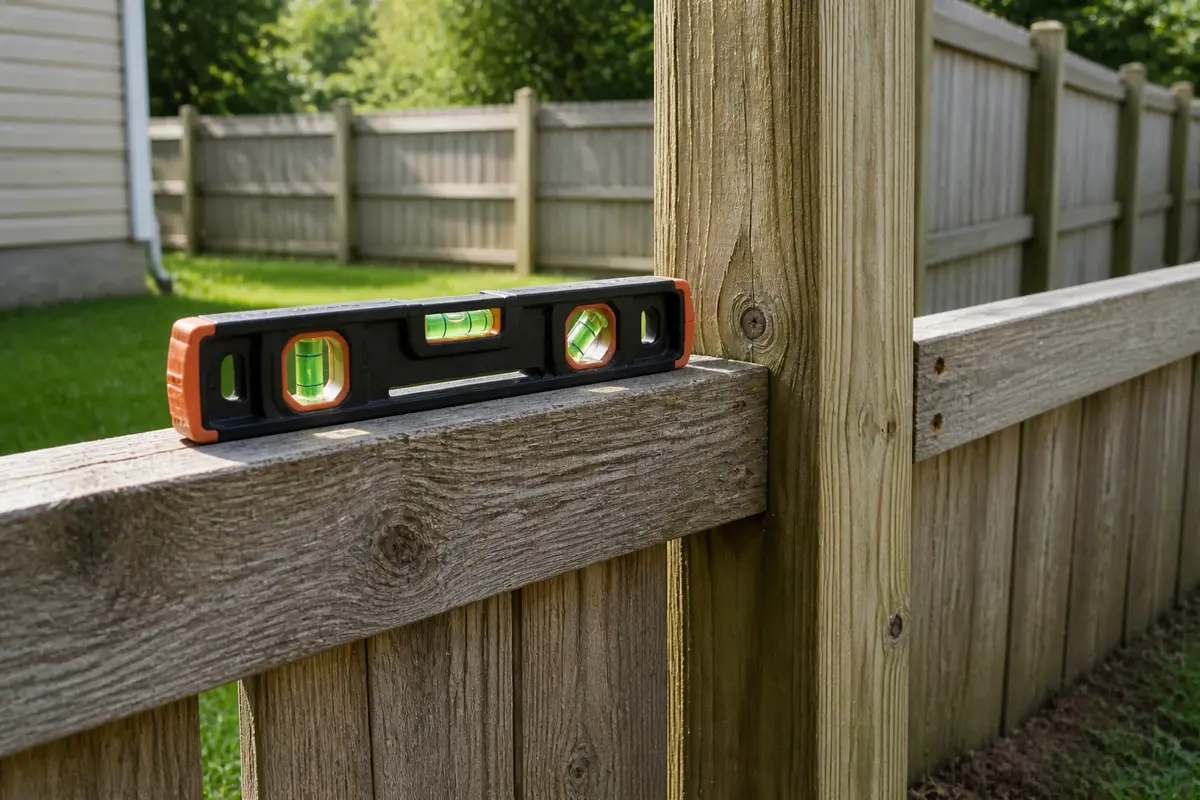 Level for checking fence panel and post alignment