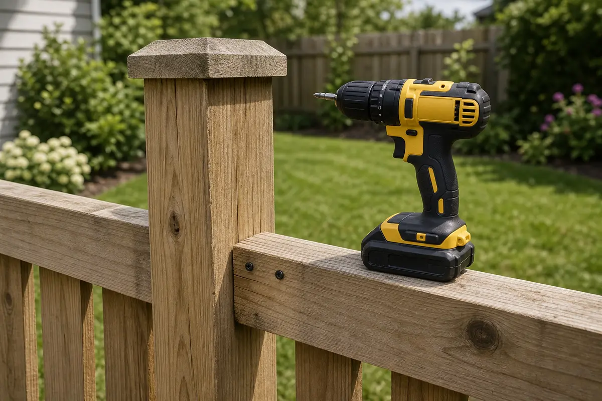 Drill driver for confirmed loose fence connection repair