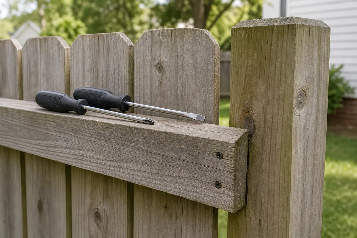 Screwdriver set for checking loose fence fasteners and soft wood