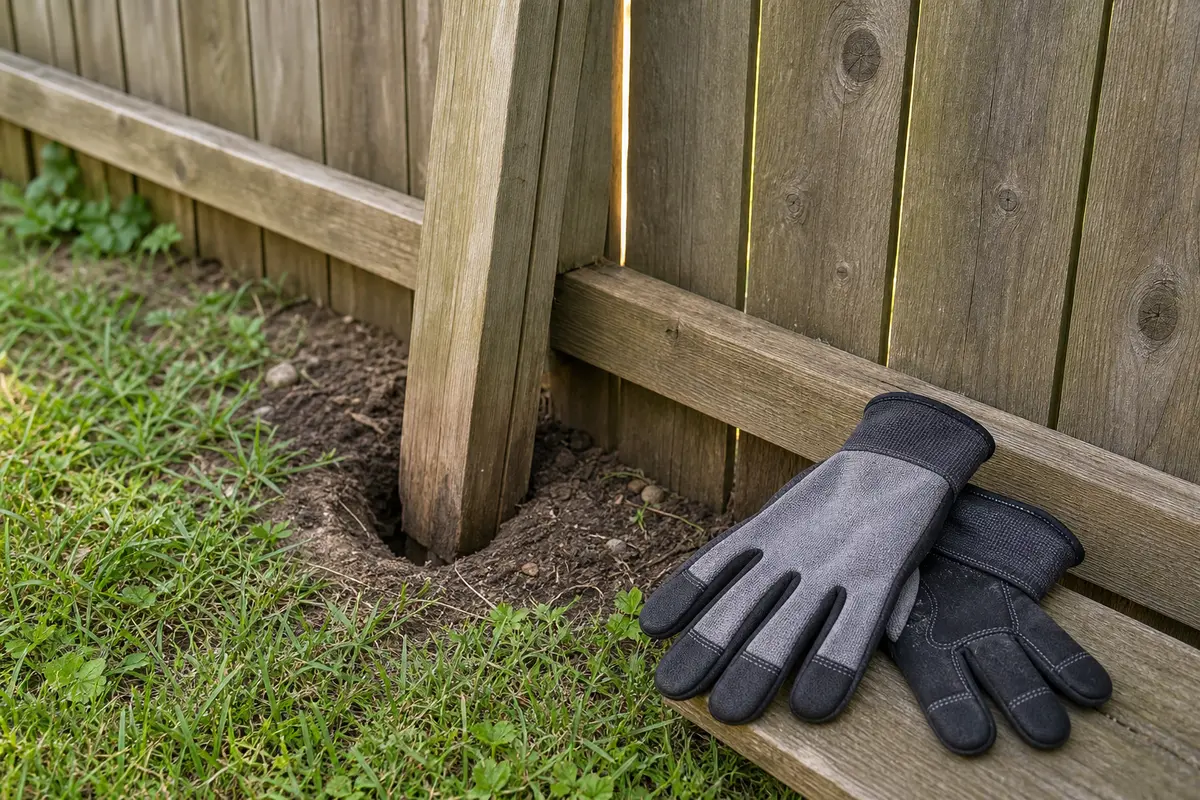 Work gloves for loose fence inspection and repair