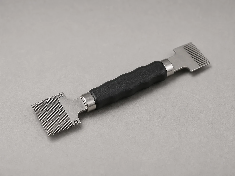 Fin comb for straightening small areas of lightly bent heat pump fins