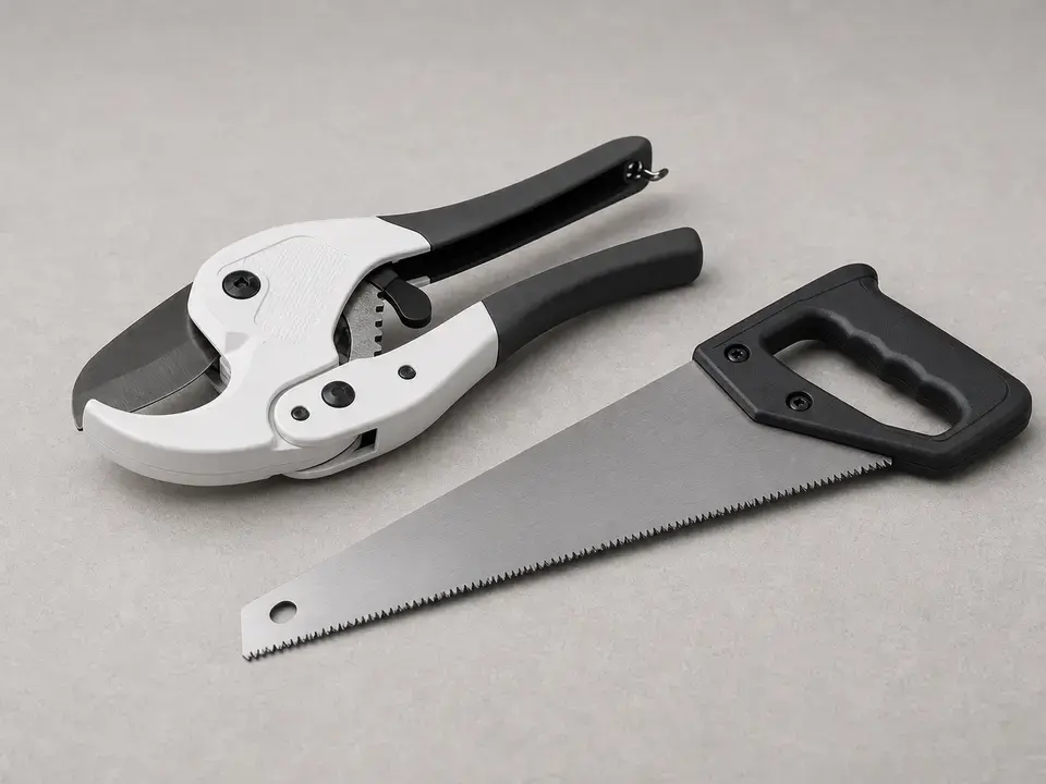 Hacksaw or fine-tooth plastic pipe saw tool