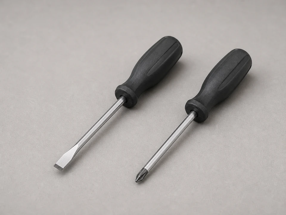 Flat and Phillips screwdriver tool