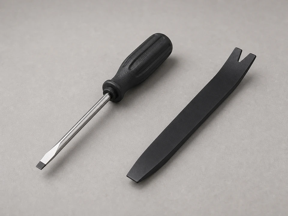 Flat screwdriver or plastic pry tool tool