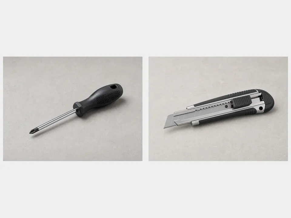 Utility knife or flush-cut saw tool