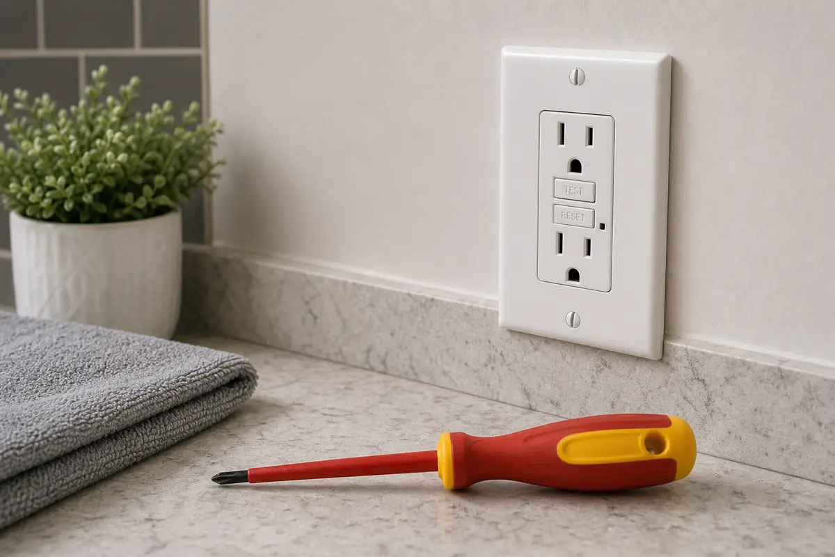 Insulated screwdriver for power-off GFCI cover and device screws