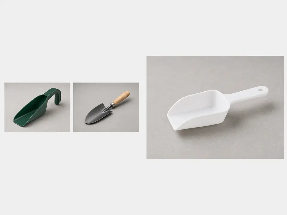 Small scoop or gutter trowel tool